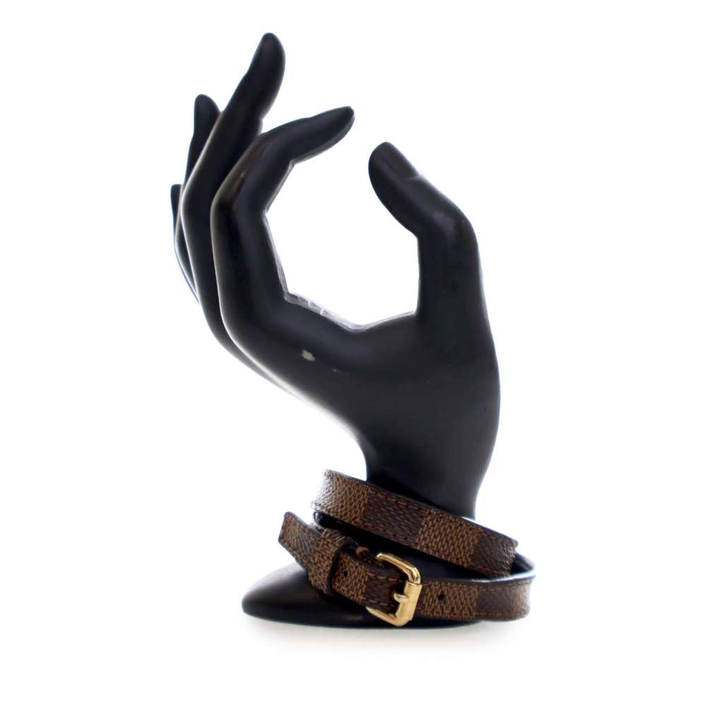 Louis Vuitton Damier Ebene Sign It Bracelet Brown Good condition - Back View