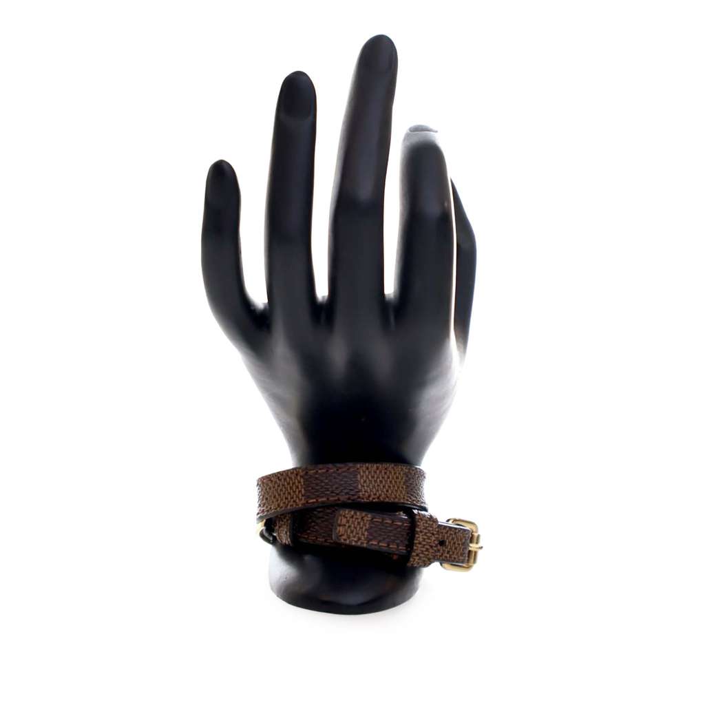 Louis Vuitton Damier Ebene Sign It Bracelet Brown Good condition - Model View