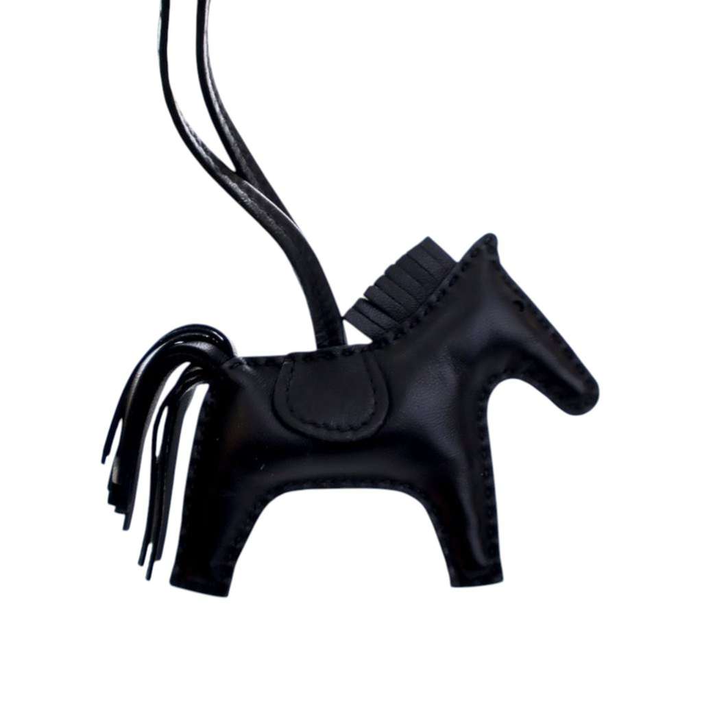 Hermès Milo Lambskin Grigri Rodeo Bag Charm PM Black Leather Good condition - Inside View