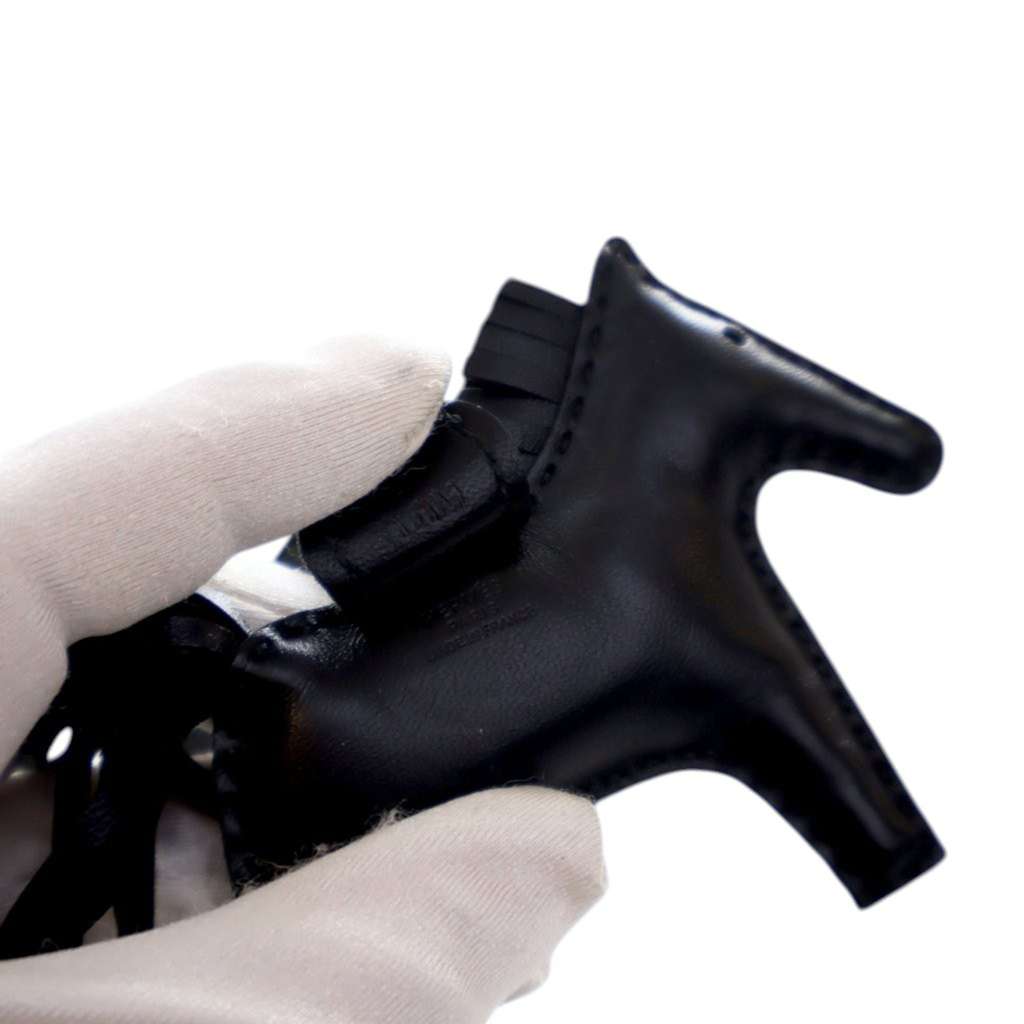 Hermès Milo Lambskin Grigri Rodeo Bag Charm PM Black Leather Good condition - Box View