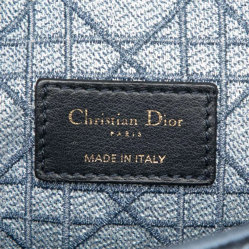 Dior Small Embroidered Denim Cannage Caro Bag Blue Denim Very good - Box View