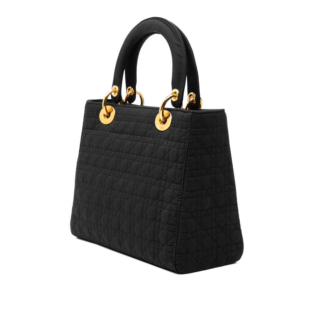 Dior Medium Nylon Cannage Lady Dior Black Good condition - Back View