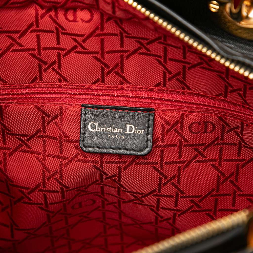 Dior Large Lambskin Cannage Lady Dior Black Leather Good condition - Box View