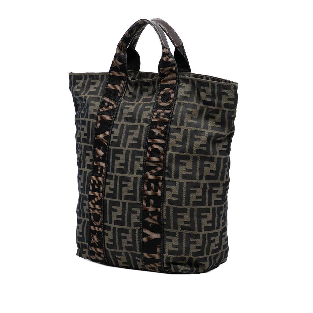Fendi Zucca Canvas Roma 1925 Shopping Tote Brown Canvas Good condition - Back View
