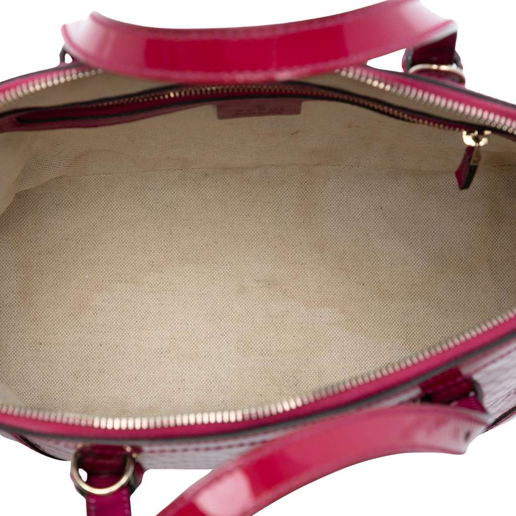 Gucci Small Microguccissima Patent Nice Dome Satchel Red Leather Good condition - Model View