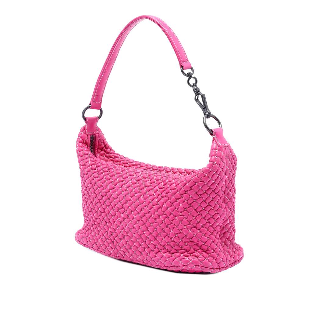 Bottega Veneta Quilted Nappa Bubble Shoulder Bag Pink Leather Good condition - Back View