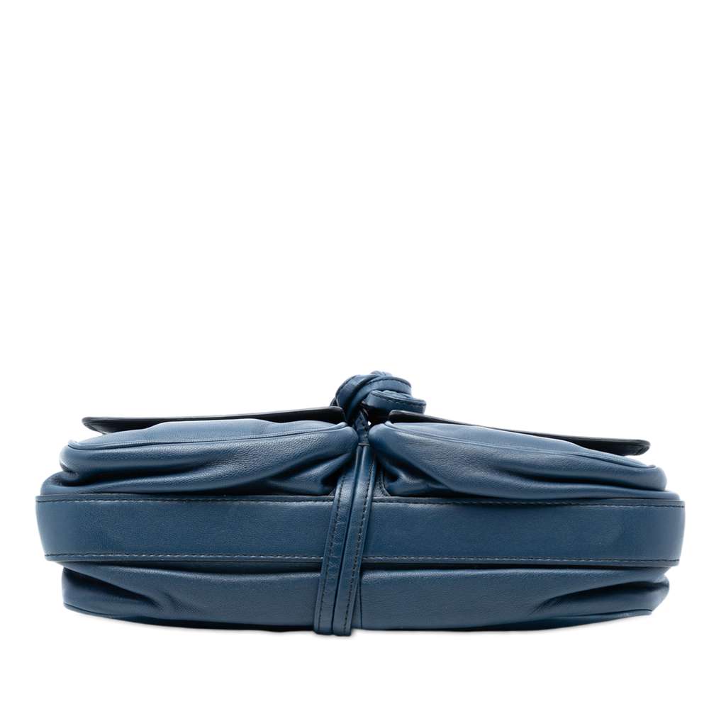 Bottega Veneta Nappa Intrecciato Double Pocket Flap Crossbody Blue Leather Good condition - Inside View