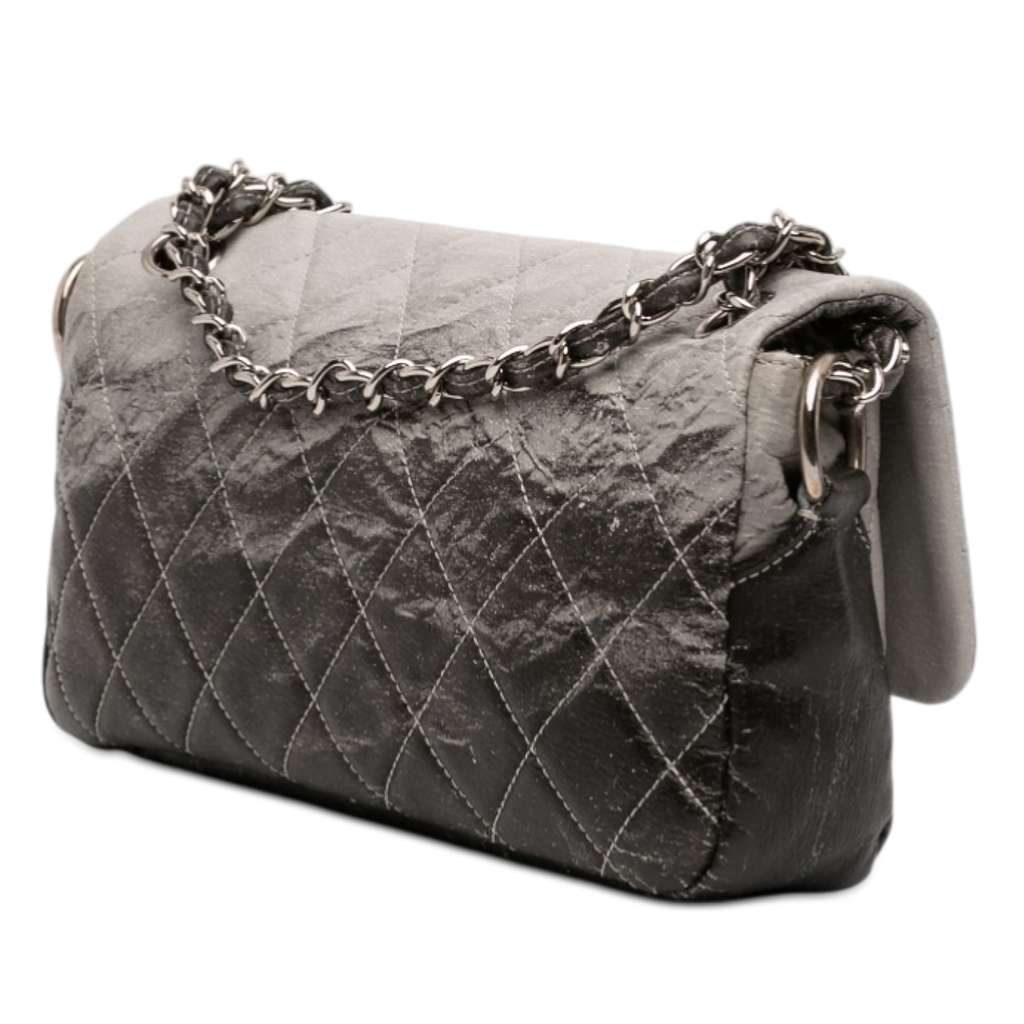 Chanel Small CC Quilted Vinyl Melrose Degrade Flap Grey Good condition - Back View
