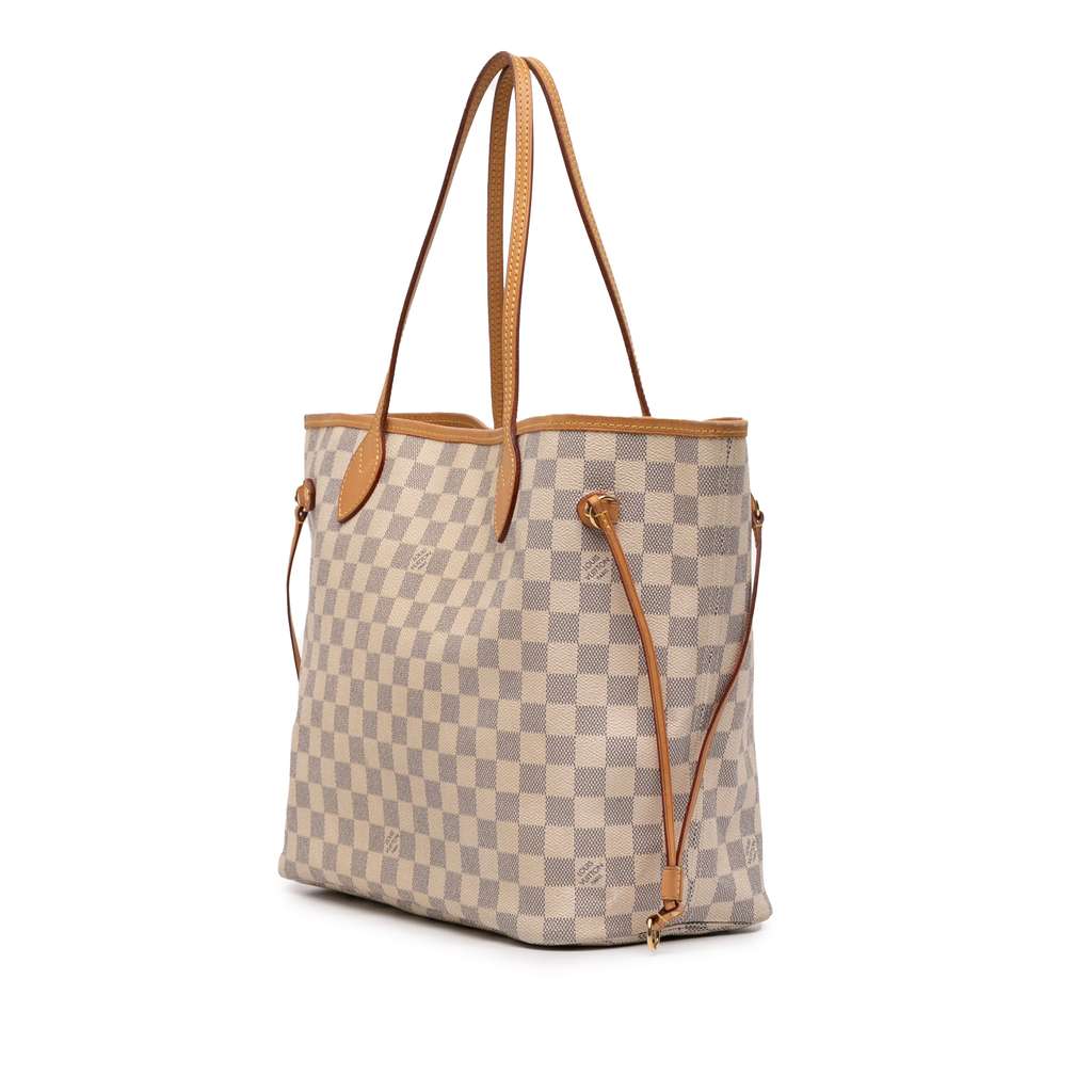 Louis Vuitton Damier Azur Neverfull MM White Good condition - Back View