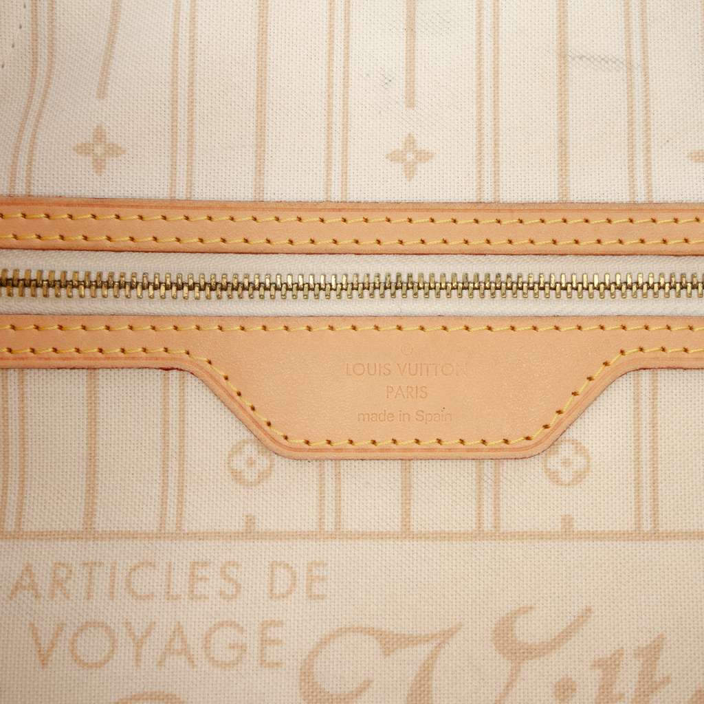 Louis Vuitton Damier Azur Neverfull MM White Good condition - Box View