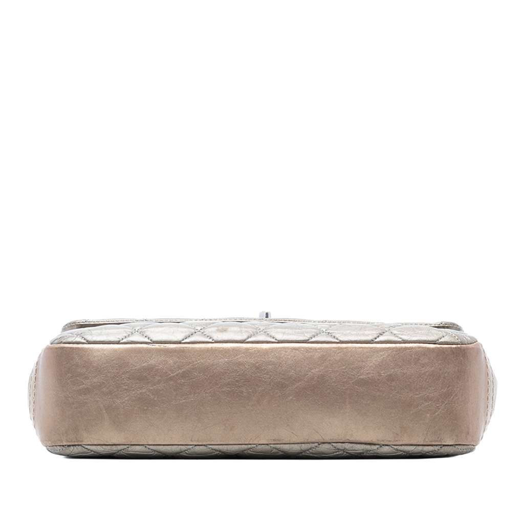 Chanel Small Bicolor Quilted Aged Calfskin Lady Pearly Flap Silver Leather Good condition - Inside View