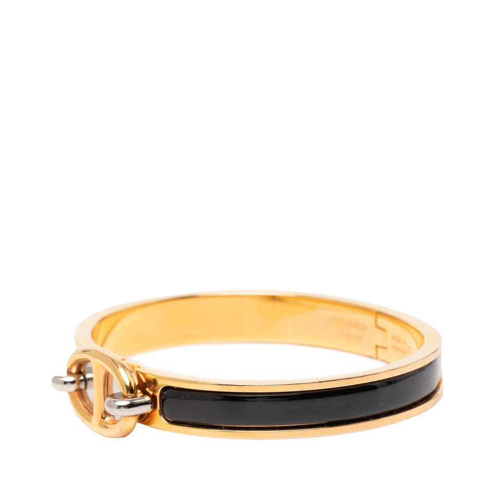Hermès Mini Enamel Clic Chaine d Ancre Bracelet PM Black Good condition - Back View