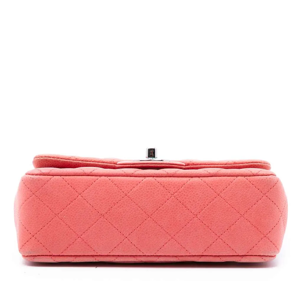 Chanel Mini Rectangular Classic Caviar Single Flap Pink Leather Very good - Inside View