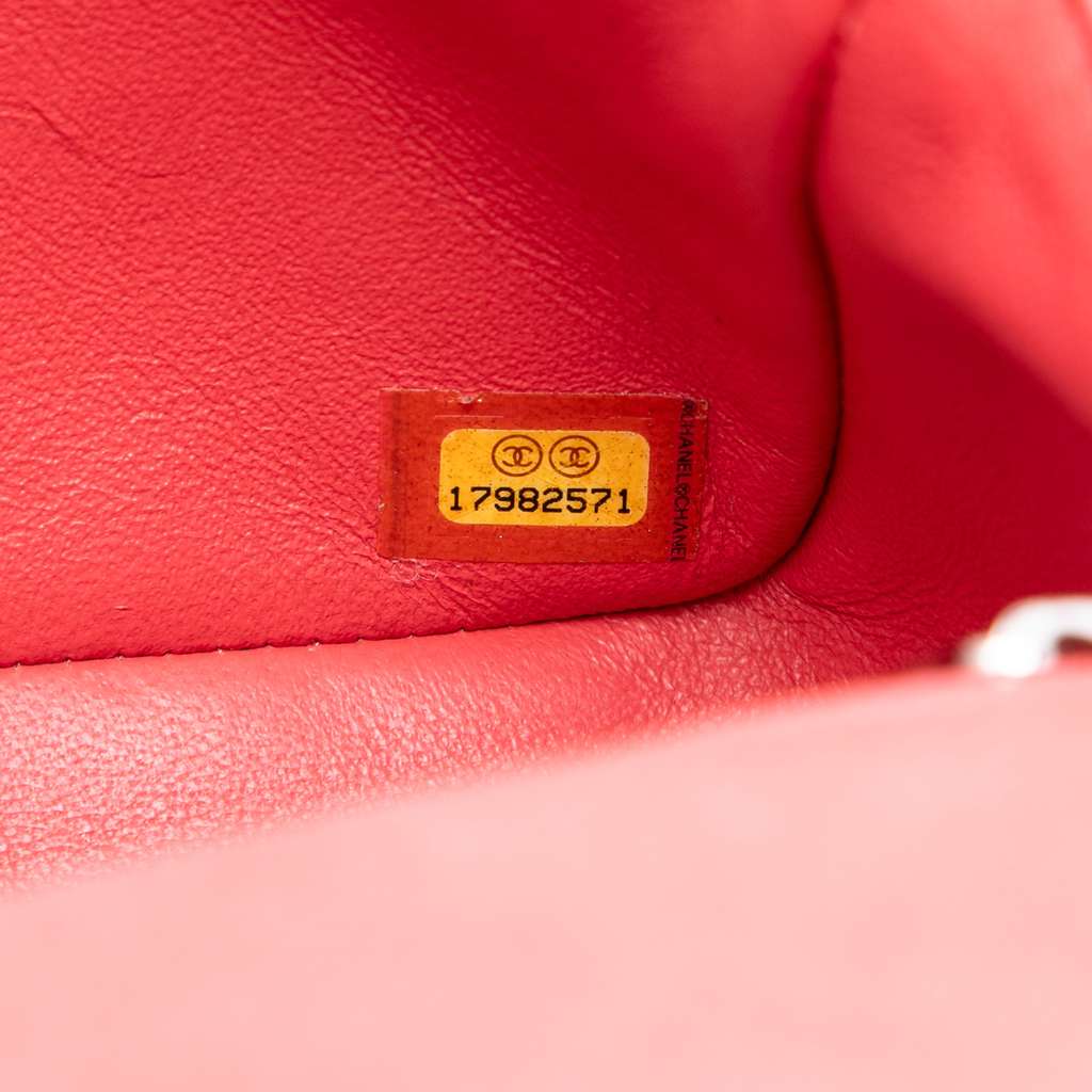 Chanel Mini Rectangular Classic Caviar Single Flap Pink Leather Good condition - Box View