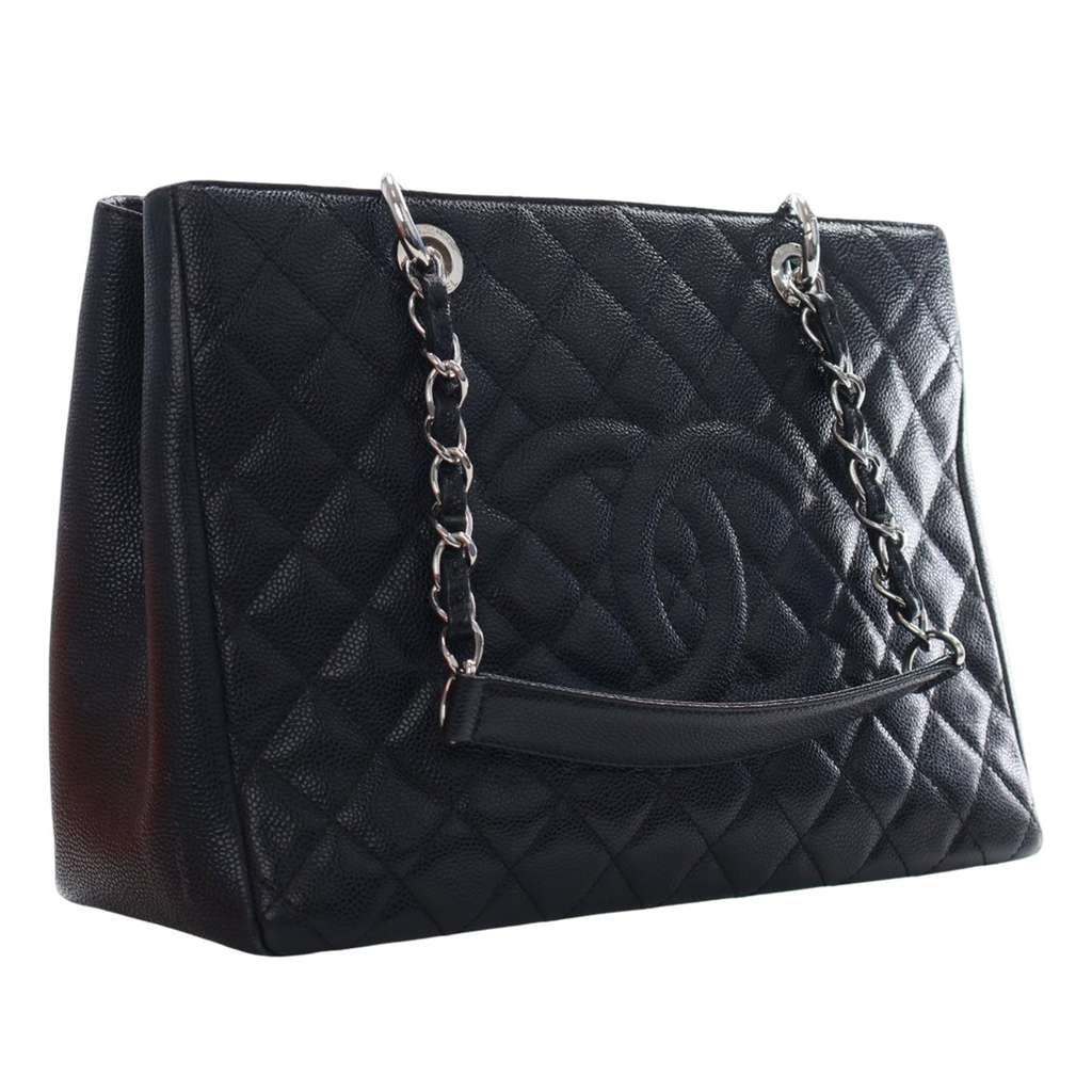 Chanel Caviar Grand Shopping Tote Black Leather Good condition - Inside View