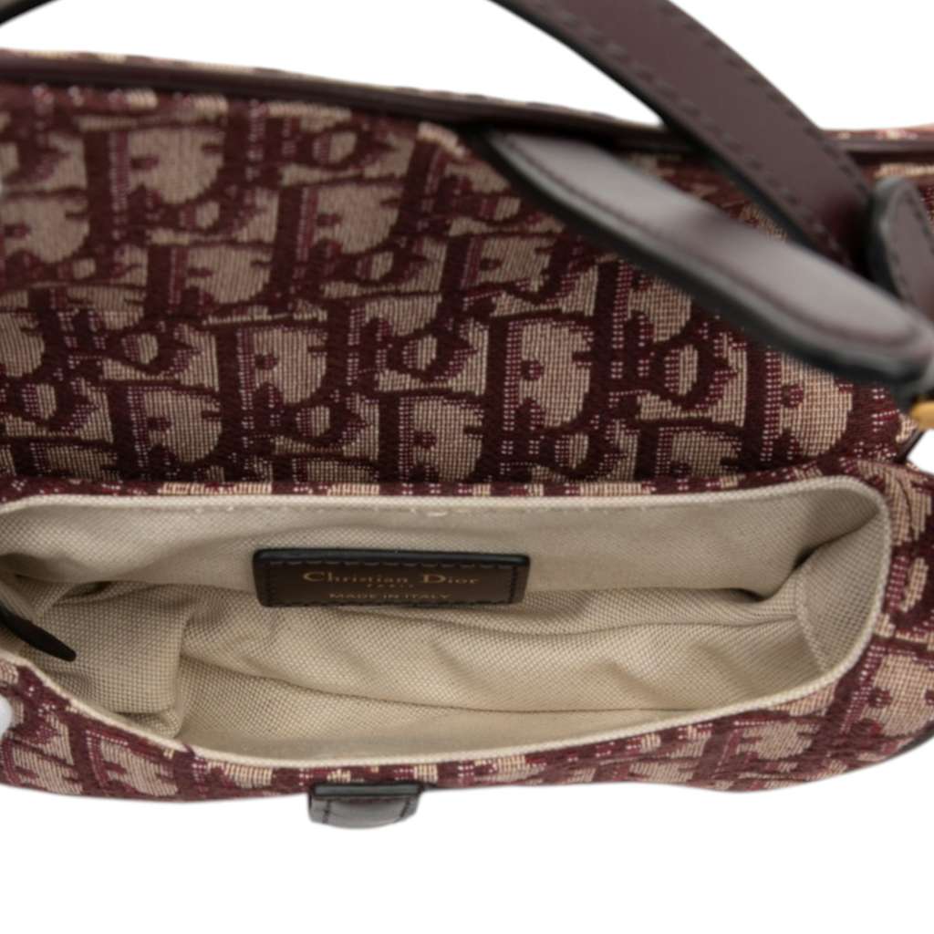 Dior Mini Oblique Canvas Saddle Bag Red Canvas Good condition - Model View