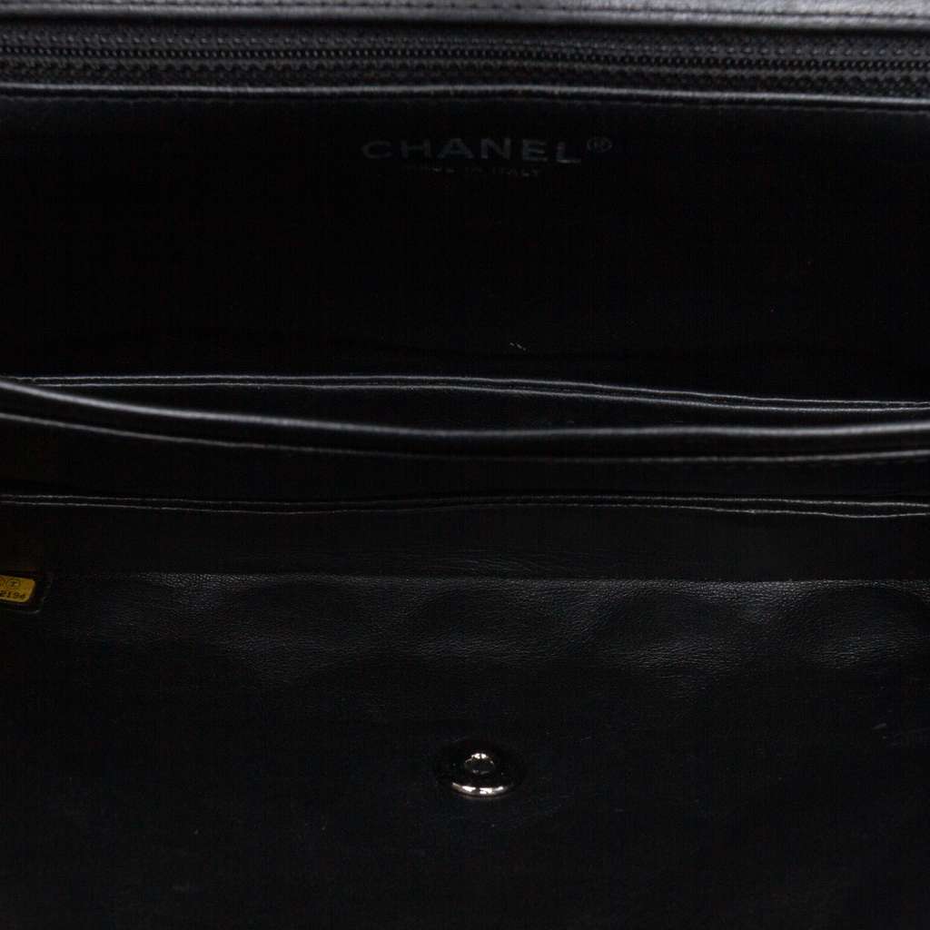 Chanel Quilted Lambskin Boy Accordion Flap Black Leather Good condition - Model View