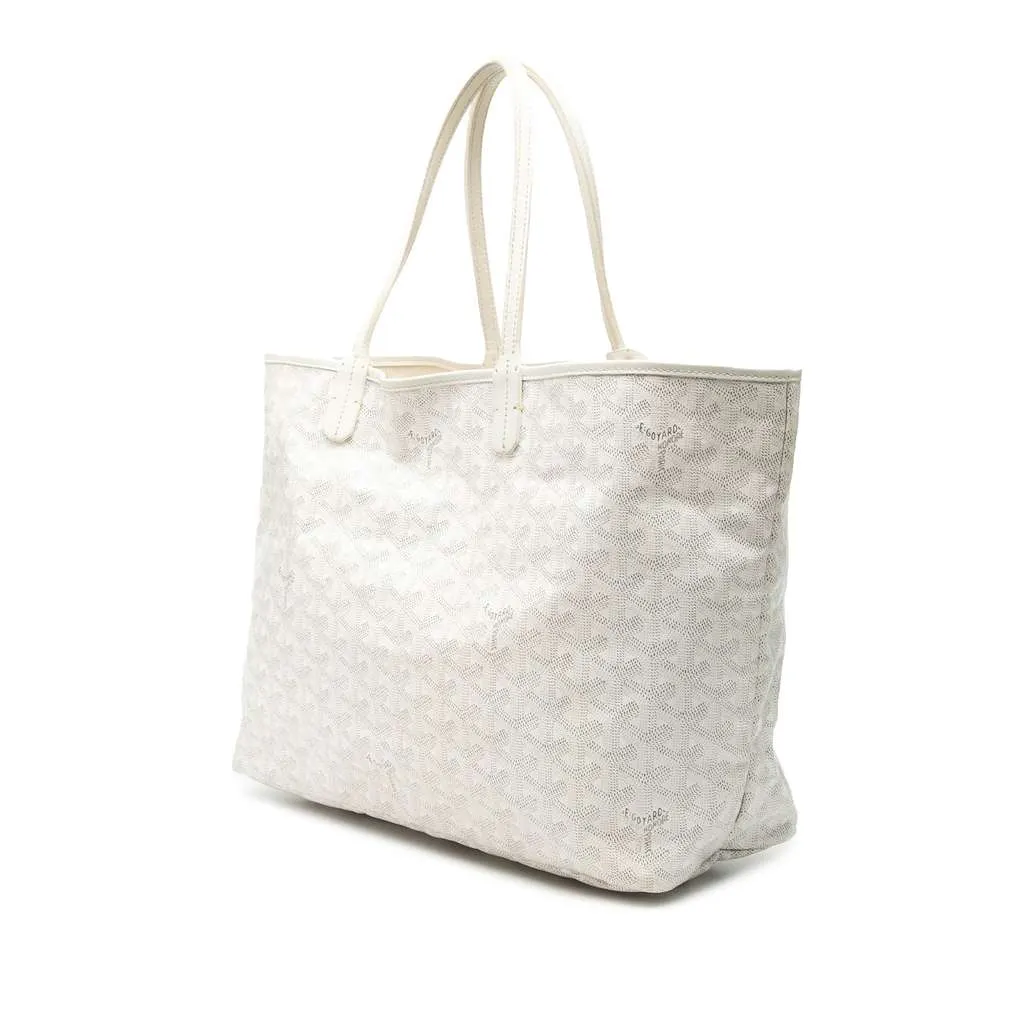 Goyard Goyardine Saint Louis PM White Canvas Very good - Back View