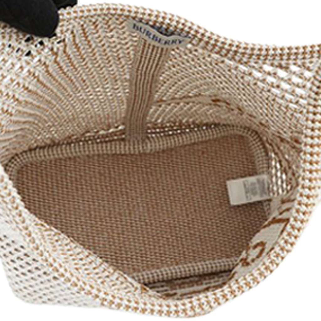 Burberry Crochet Viscose Equestrian Knight Tote White Polyester Good condition - Model View