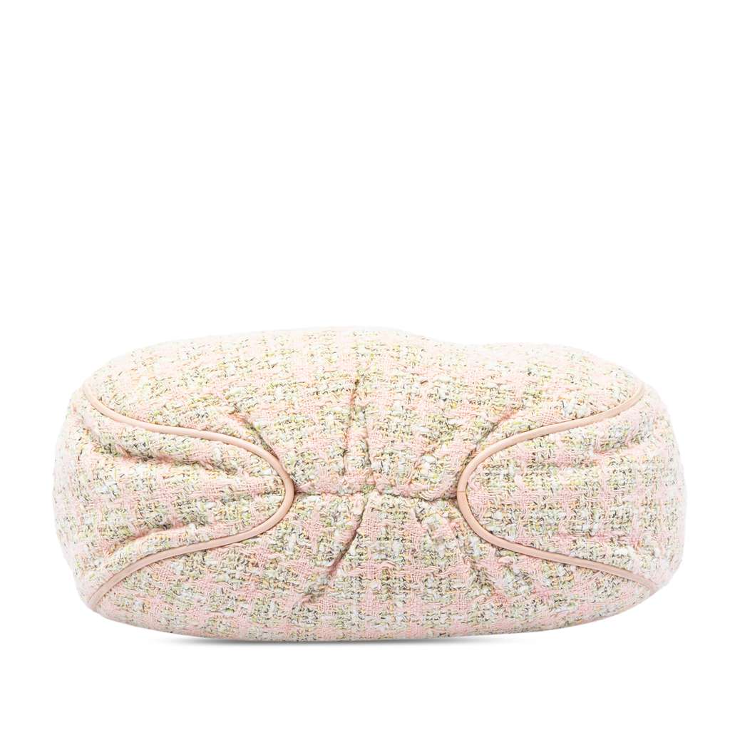 Chanel Tweed Boucle Knitting Top Handle Bag Pink Tweed Good condition - Inside View