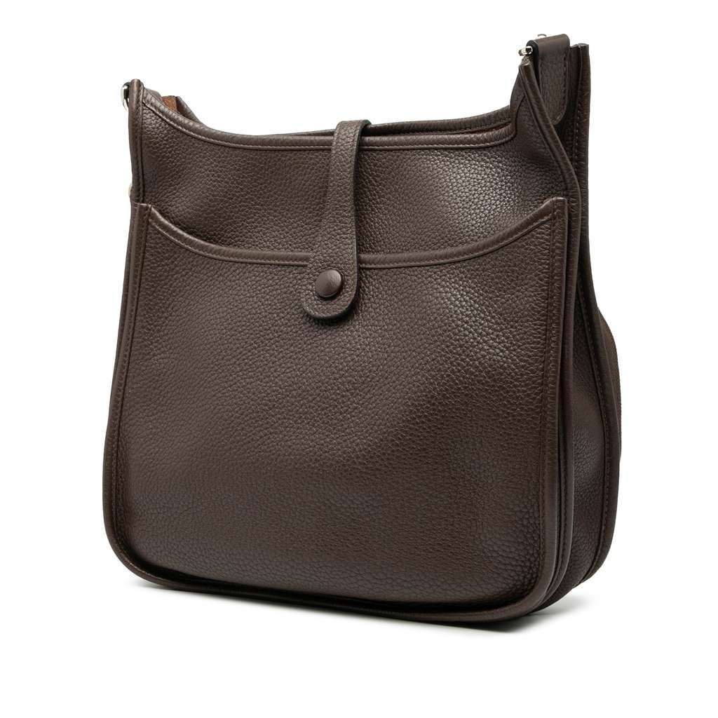 Hermès Clemence Evelyne III PM Brown Leather Good condition - Back View