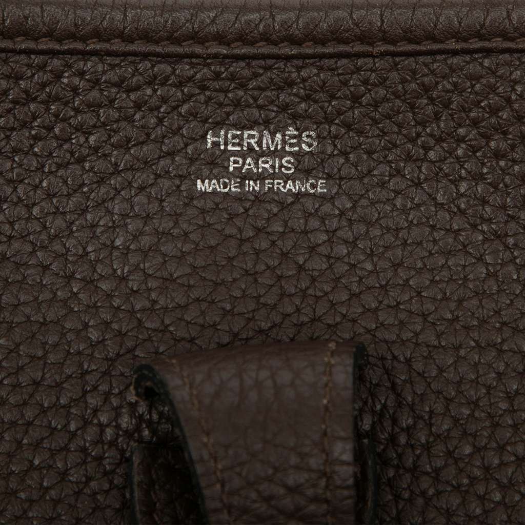 Hermès Clemence Evelyne III PM Brown Leather Good condition - Box View