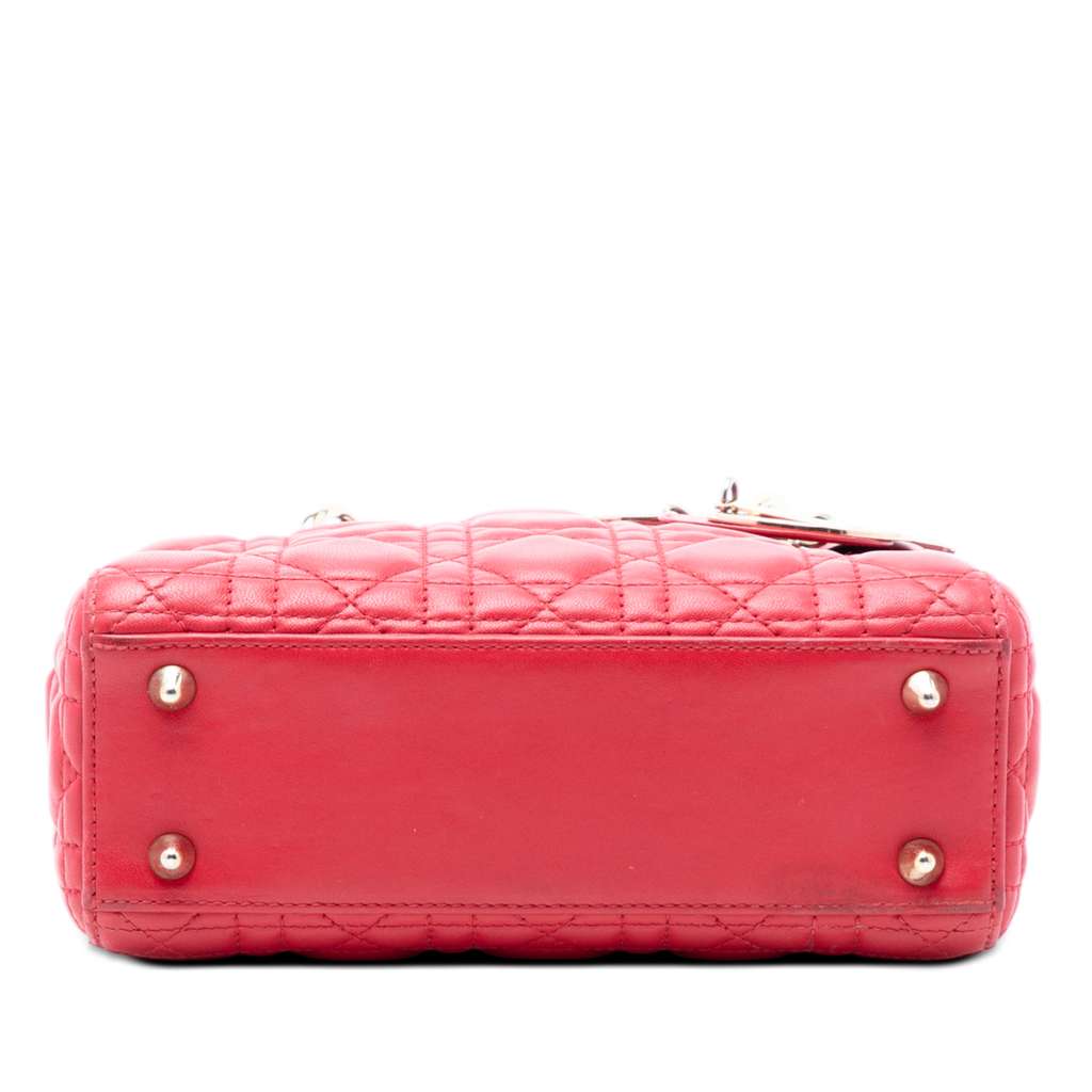 Dior Small Lambskin Cannage My ABCDior Lady Dior Pink Leather Good condition - Inside View
