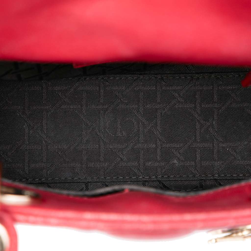 Dior Small Lambskin Cannage My ABCDior Lady Dior Pink Leather Good condition - Model View