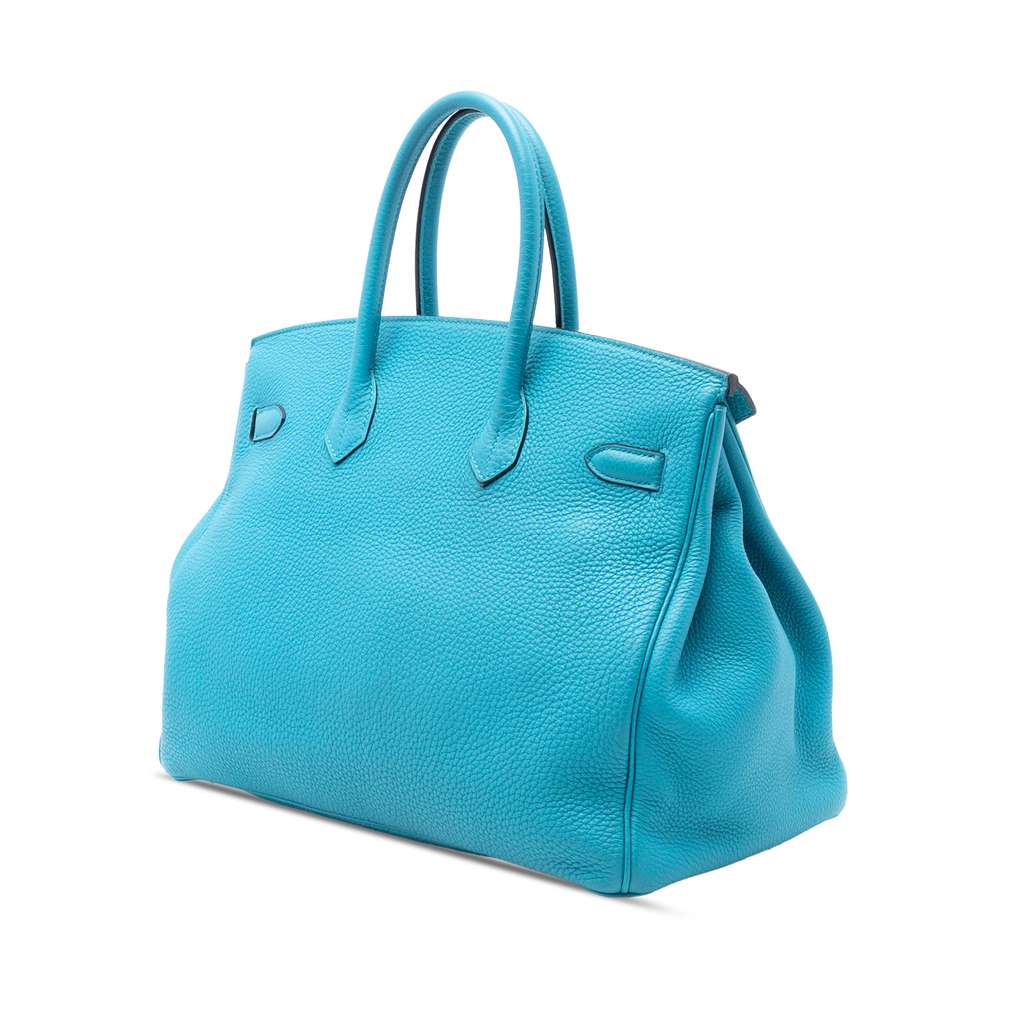 Hermès Togo Birkin Retourne 35 Blue Leather Good condition - Back View