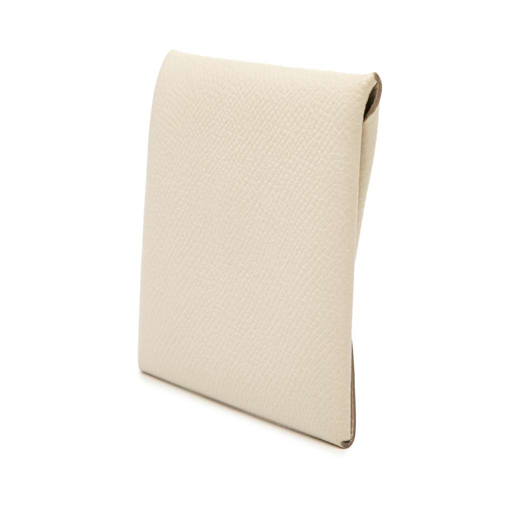 Hermès Epsom Bastia Change Purse White Leather Good condition - Back View