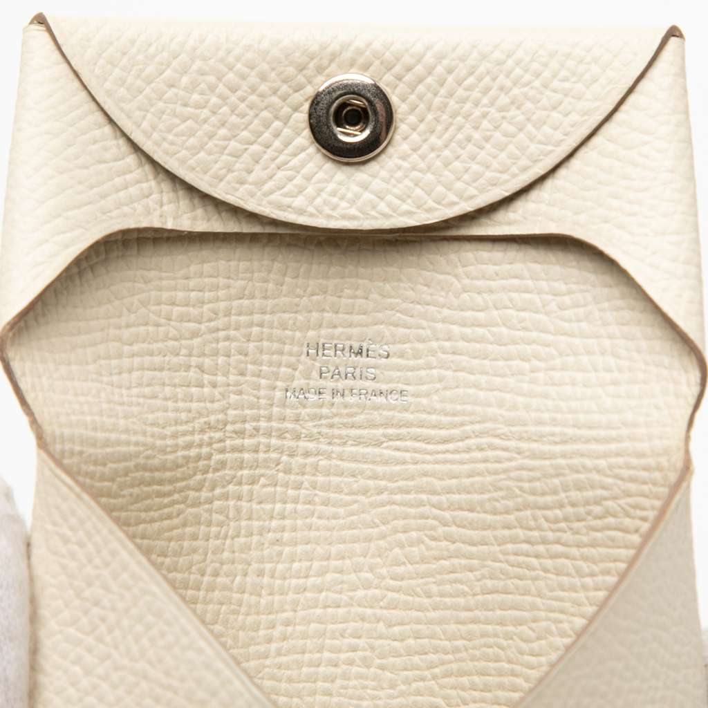 Hermès Epsom Bastia Change Purse White Leather Good condition - Box View