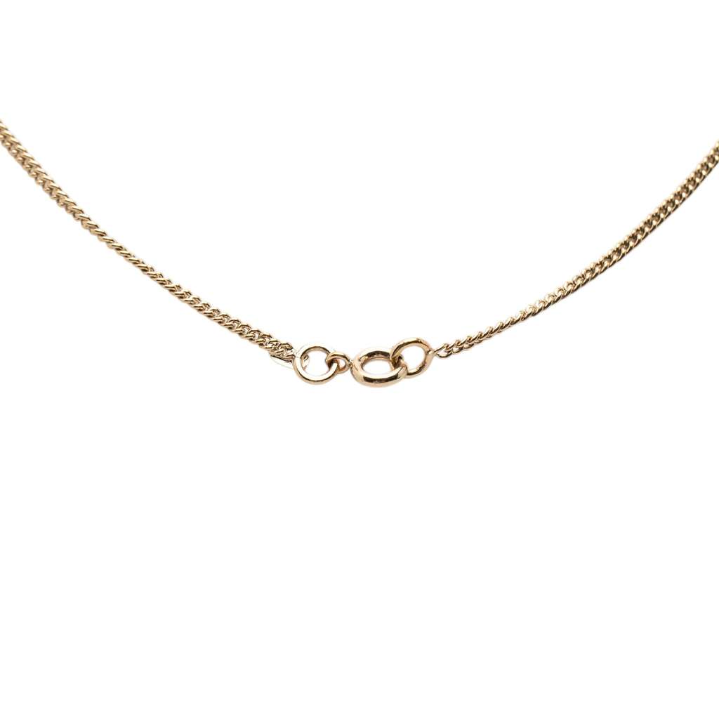 Chanel Gold Plated No 5 Perfume Bottle and CC Pendant Necklace Gold Metal Good condition - Box View