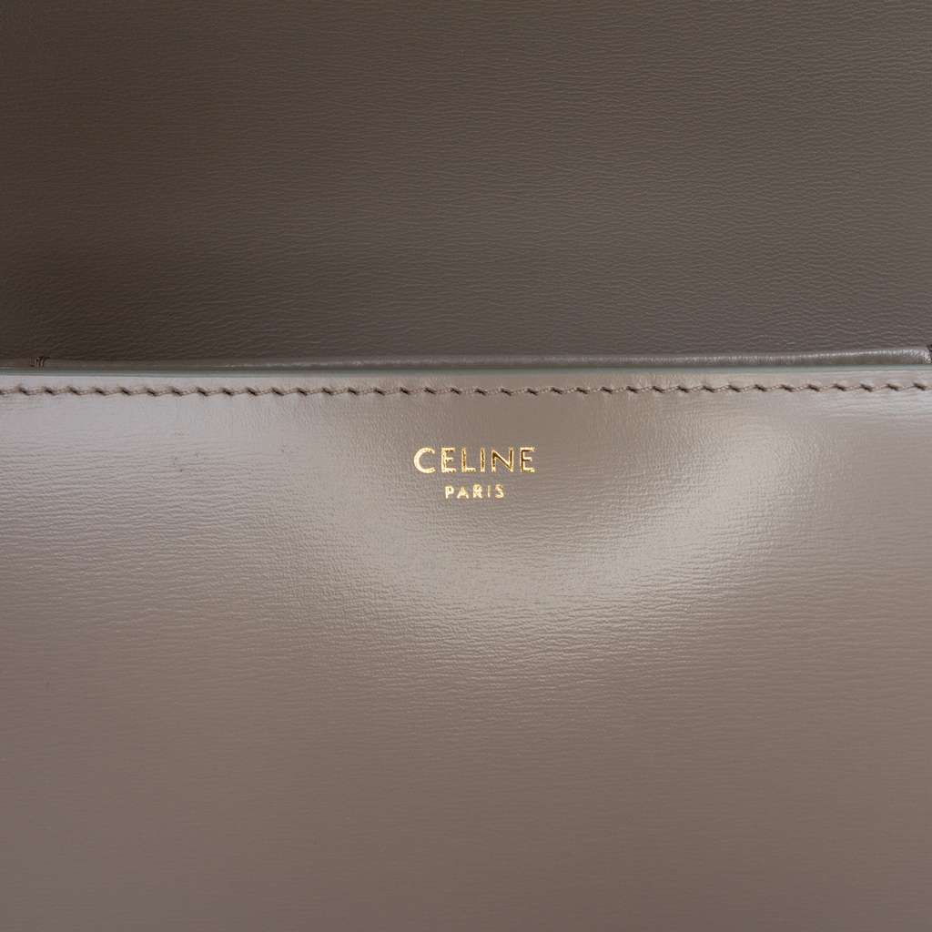 Celine Classique Shiny Calfskin Triomphe Crossbody Brown Leather Good condition - Box View