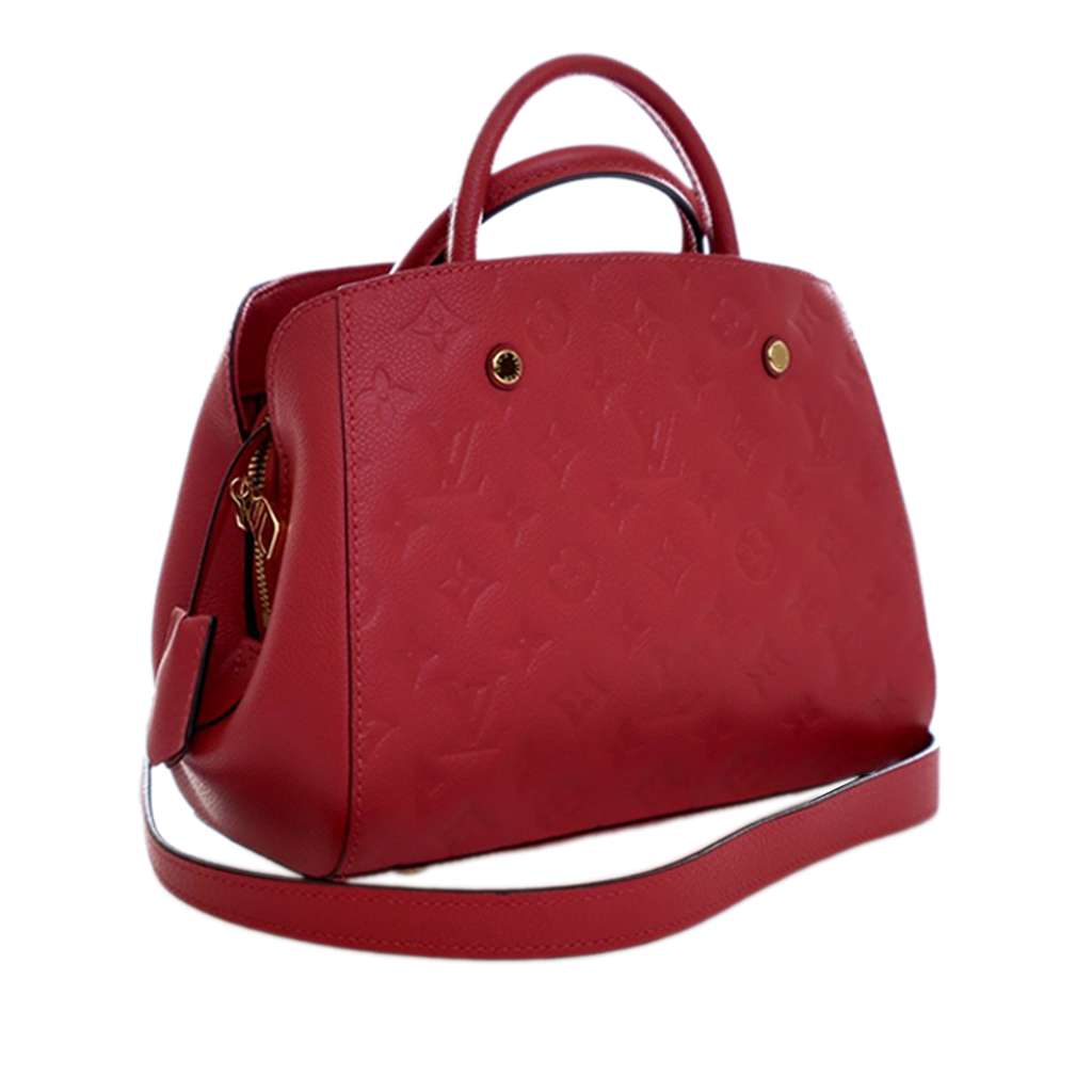 Louis Vuitton Monogram Empreinte Montaigne BB Red Leather Good condition - Inside View