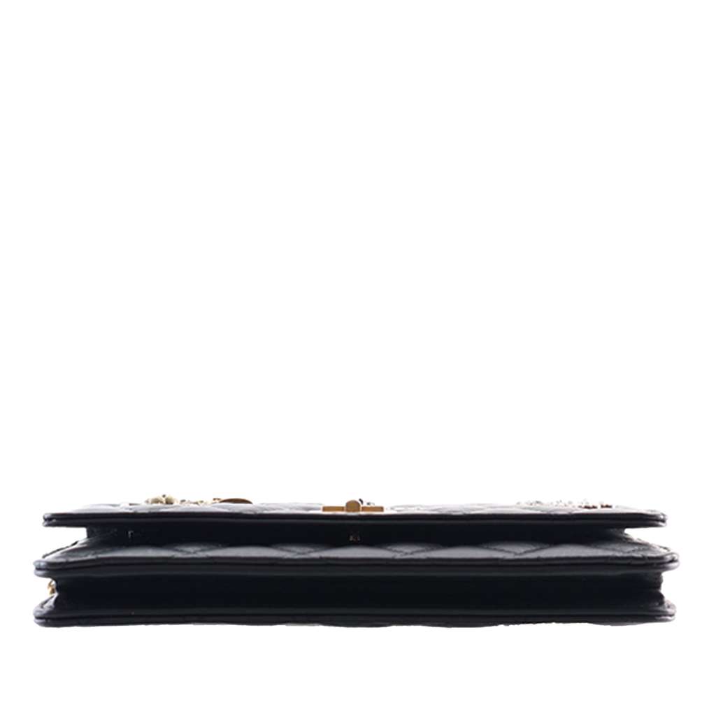 Chanel Quilted Aged Calfskin Reissue 2.55 Lucky Charms Wallet On Chain Black Leather Good condition - Box View