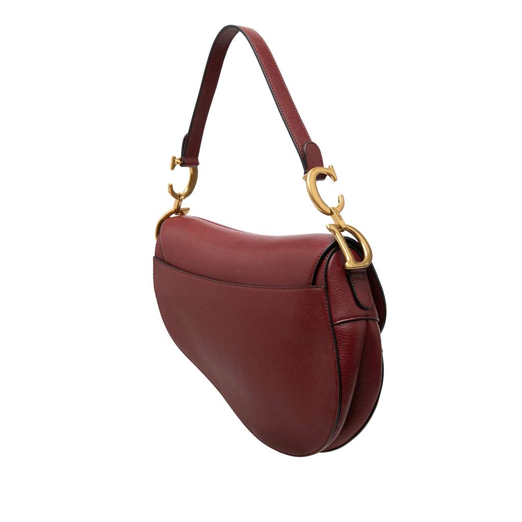 Dior Calfskin Saddle Bag Red Leather Good condition - Back View