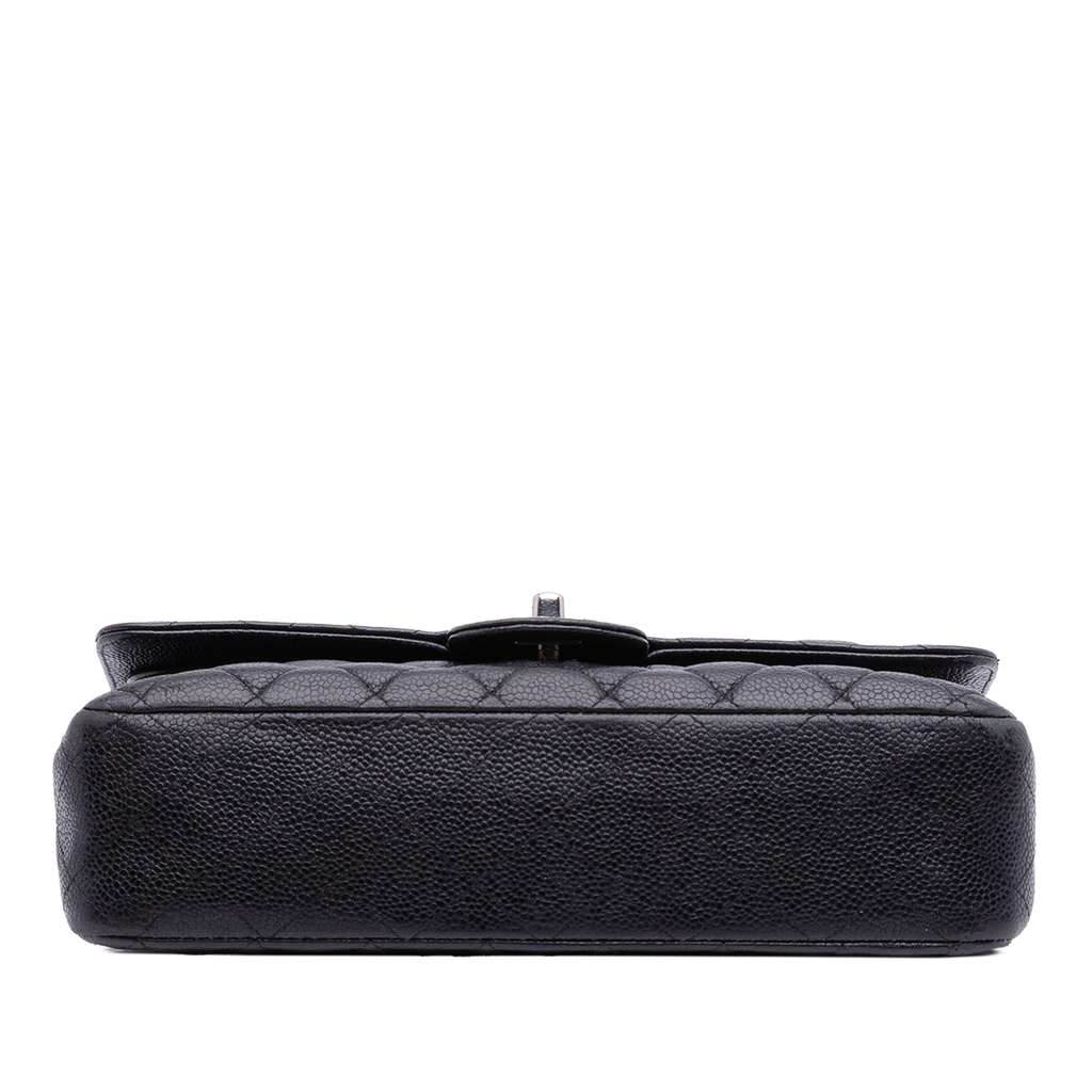 Chanel Medium Classic Caviar Double Flap Black Leather Fair condition - Inside View