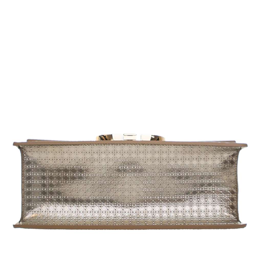 Dior Metallic Calfskin Microcannage 30 Montaigne Chain Flap Gold Leather Good condition - Box View