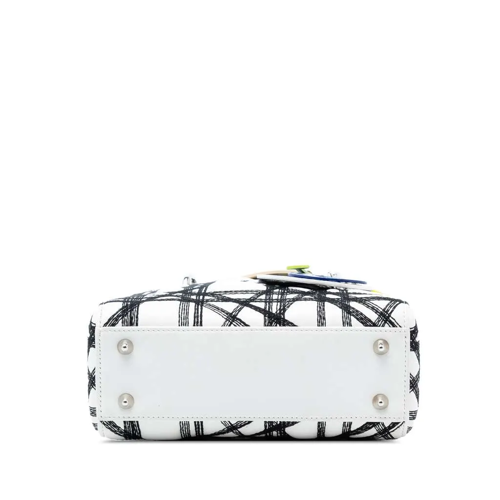 Dior Limited Edition Daniel Gordon Art Small Lambskin Cannage Lady Dior White Leather Very good - Inside View