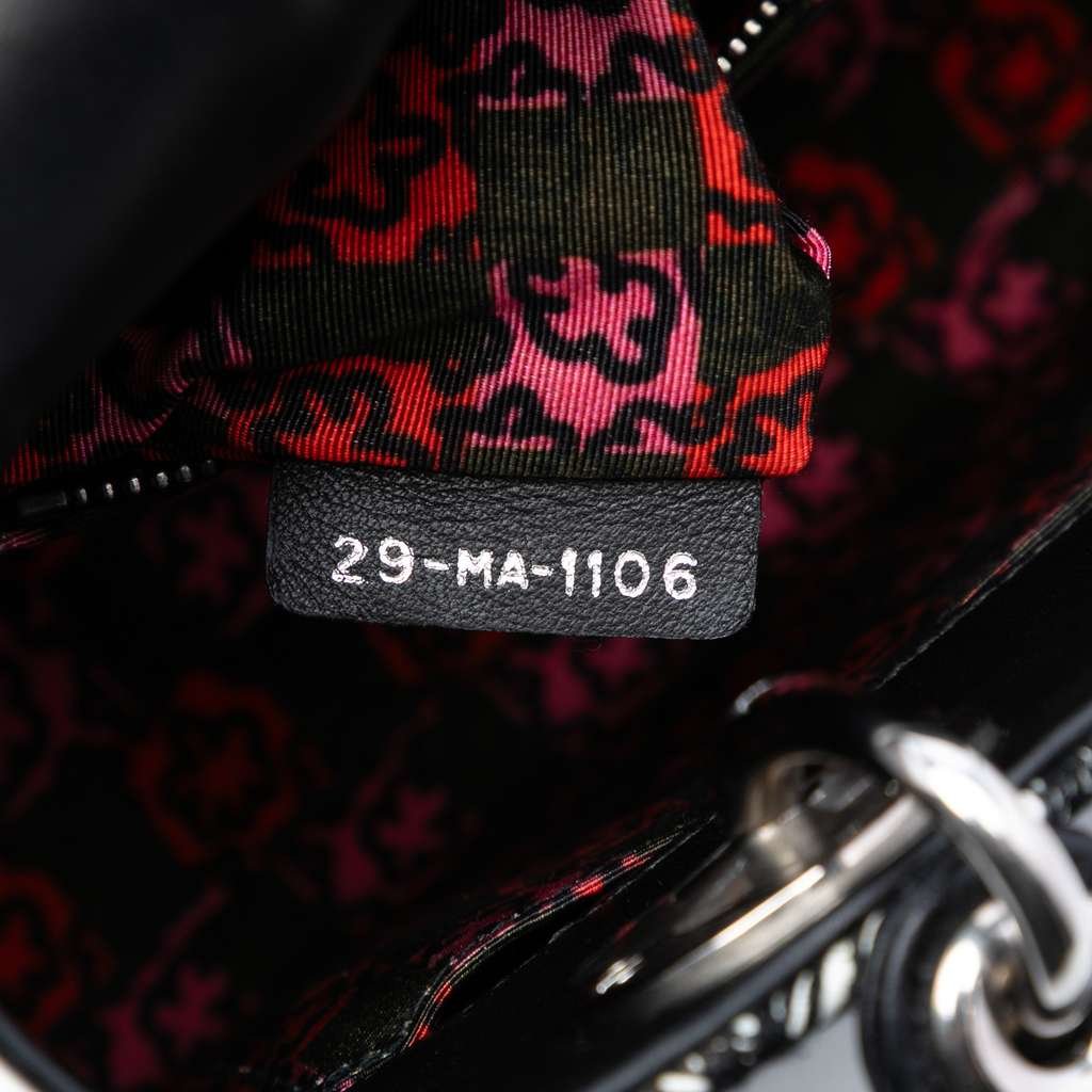 Dior Limited Edition Daniel Gordon Art Small Lambskin Cannage Lady Dior White Leather Good condition - Box View