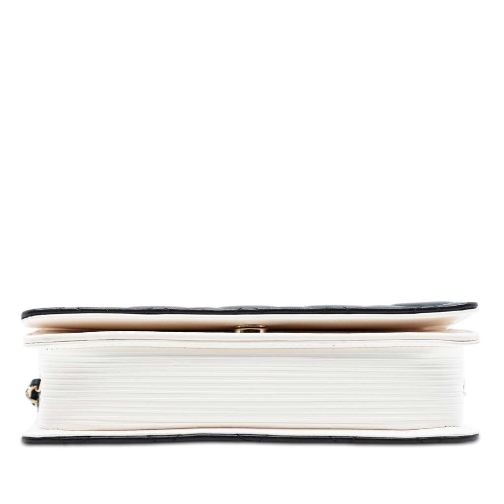 Chanel Quilted Lambskin Book Wallet On Chain Black Leather Good condition - Inside View