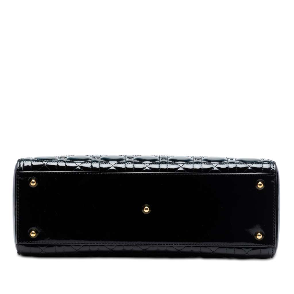 Dior Large Patent Cannage Lady Dior Black Leather Good condition - Inside View