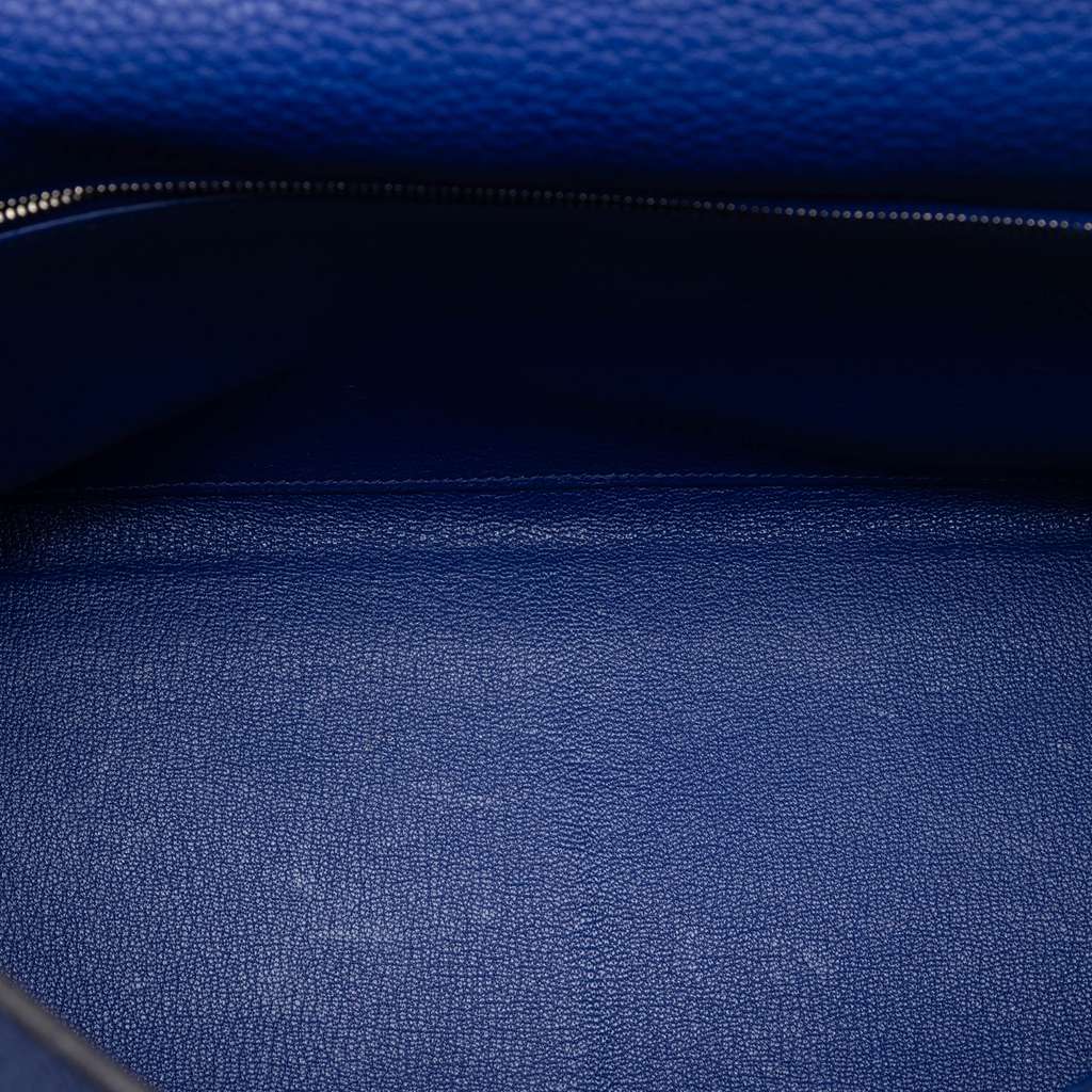 Hermès Clemence Kelly II Retourne 32 Blue Leather Good condition - Model View