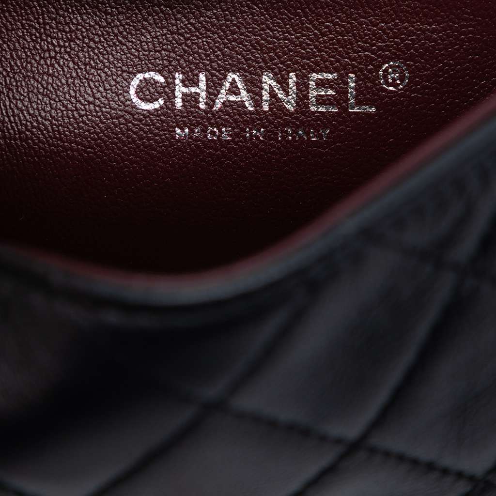 Chanel Mini Rectangular Classic Lambskin Single Flap Black Leather Fair condition - Box View