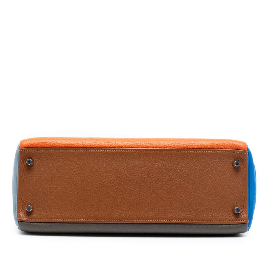 Hermès Clemence Arlequin Kelly II Retourne 32 Orange Leather Good condition - Inside View
