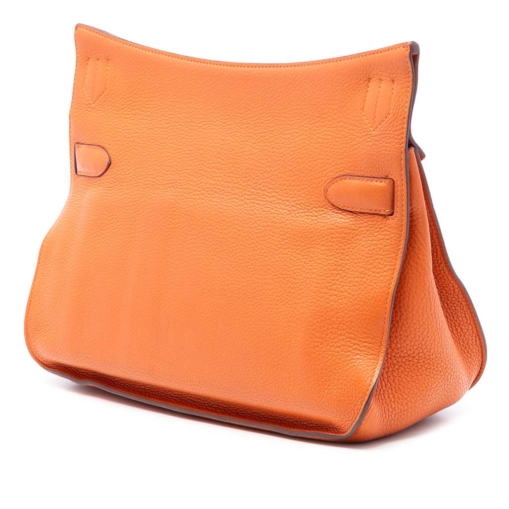 Hermès Clemence Jypsiere 34 Orange Leather Good condition - Back View