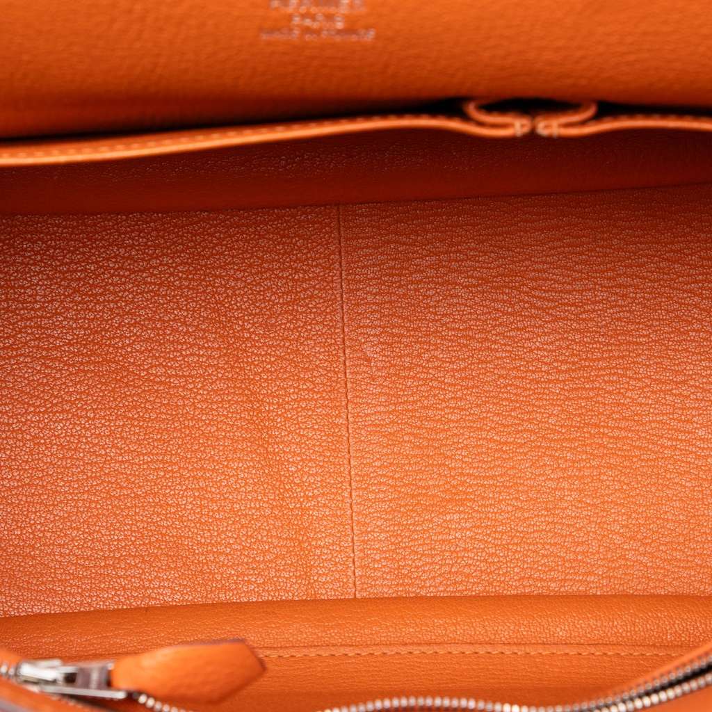 Hermès Clemence Jypsiere 34 Orange Leather Good condition - Model View