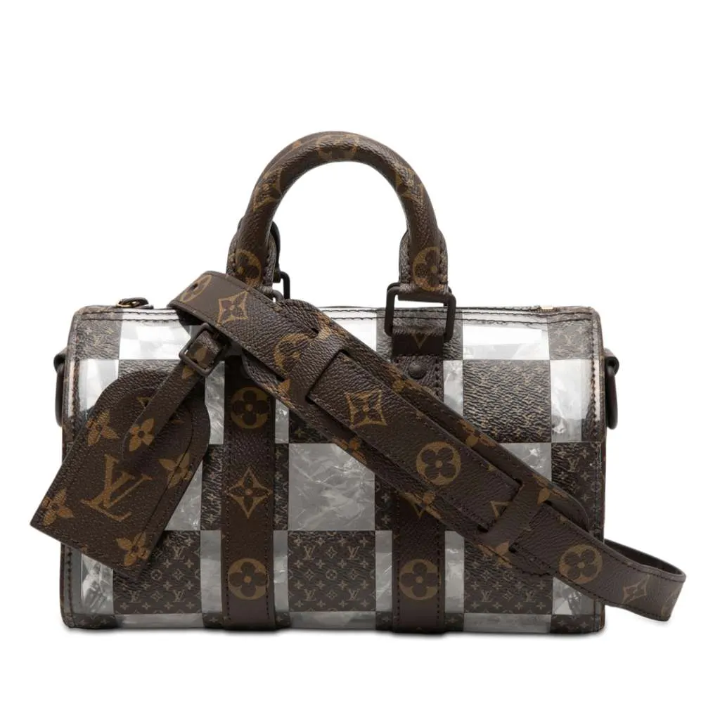 Louis Vuitton PVC and Monogram Chess Keepall Bandouliere 25 Brown Very good - Front View