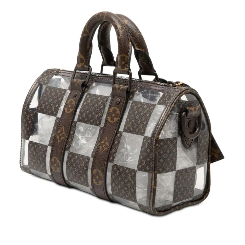 Louis Vuitton PVC and Monogram Chess Keepall Bandouliere 25 Brown Very good - Back View