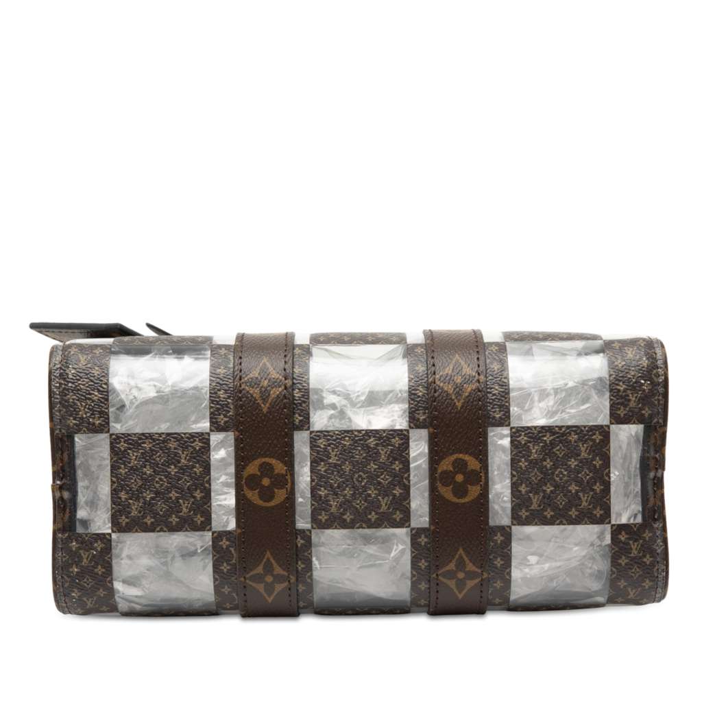 Louis Vuitton PVC and Monogram Chess Keepall Bandouliere 25 Brown Good condition - Inside View